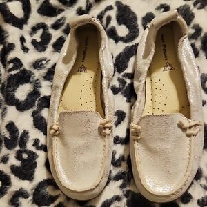 Hush Puppies Cream Moccasins